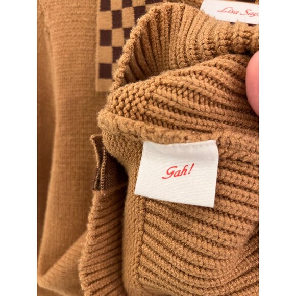 Lisa Says Gah Checkered Cropped Cardigan Sweater XS/S - Picture 8 of 9